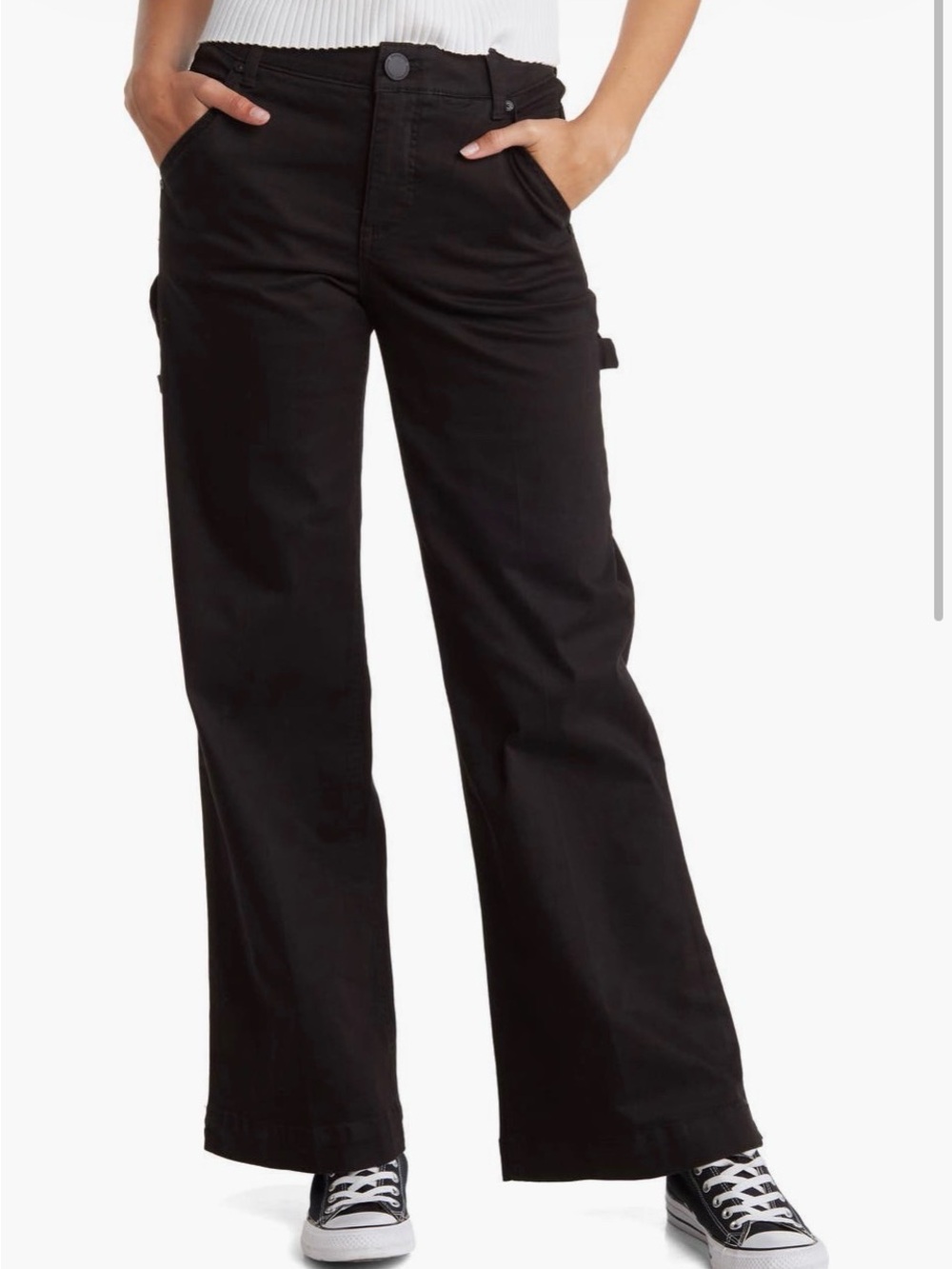 Democracy Black Wide Leg Utility Pants